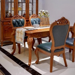 Chinese Furniture Factory Classic Style Wooden Carved Rectangle Dining Table