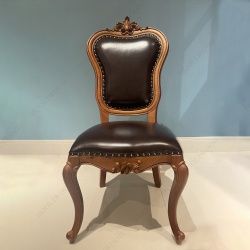 Classic Design American Luxury Carve Wooden Leather Dining Chair