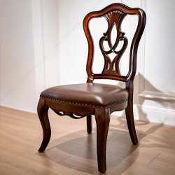 High Quality Carve Wood Soft Leather Chair For Villa Dining Room